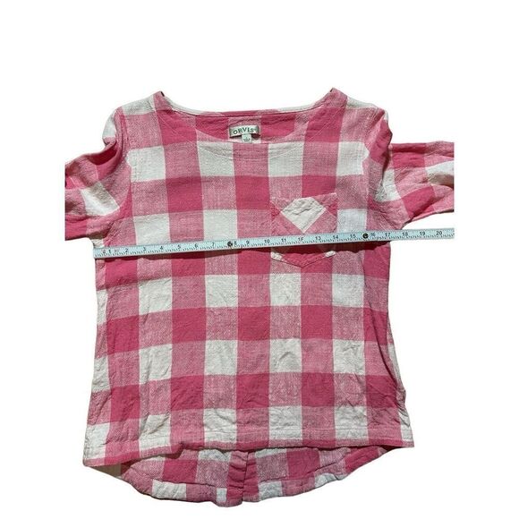 Orvis Pink White Linen-Blend Buffalo Check Button-Back Blouse Top Sz S - Picture 2 of 8